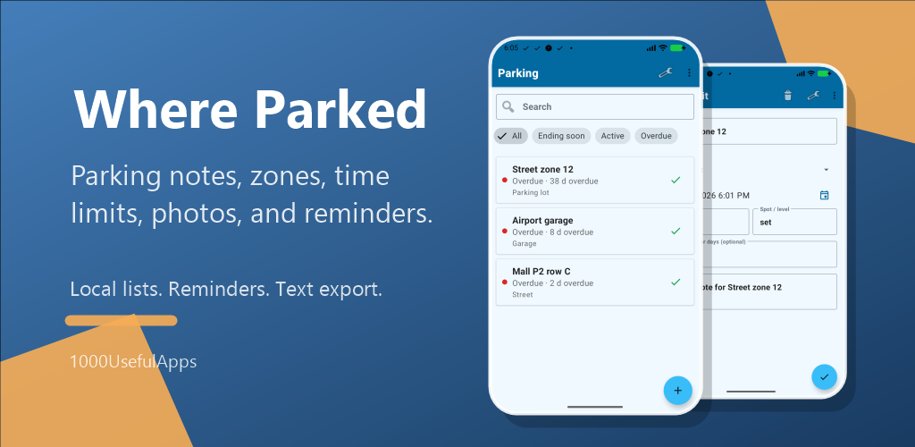 Where Parked app preview
